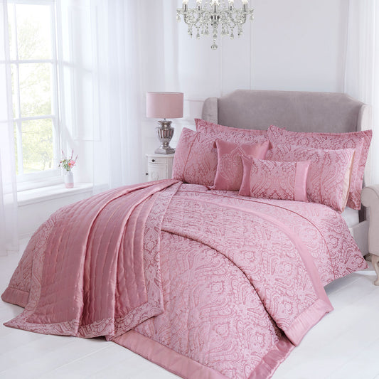 Regency Blush Pink Luxury Cotton Rich Jacquard Duvet Cover