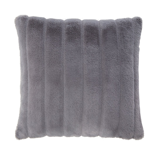 Denver Charcoal Grey Faux Fur Cushion (43cm x 43cm)