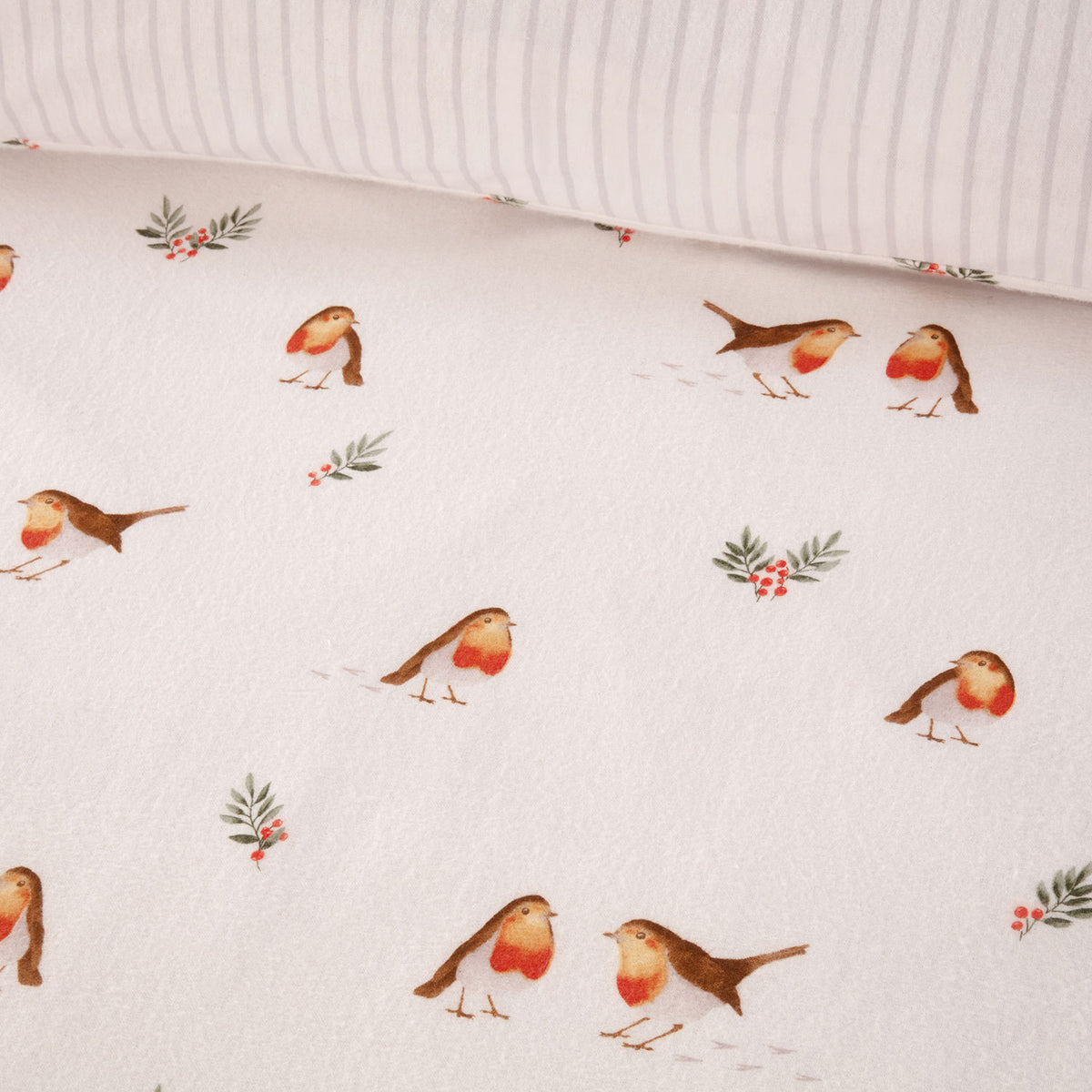 Robins & Berries Brushed Cotton Duvet Set