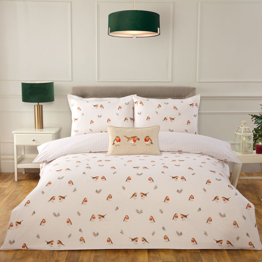 Robins & Berries Brushed Cotton Duvet Set