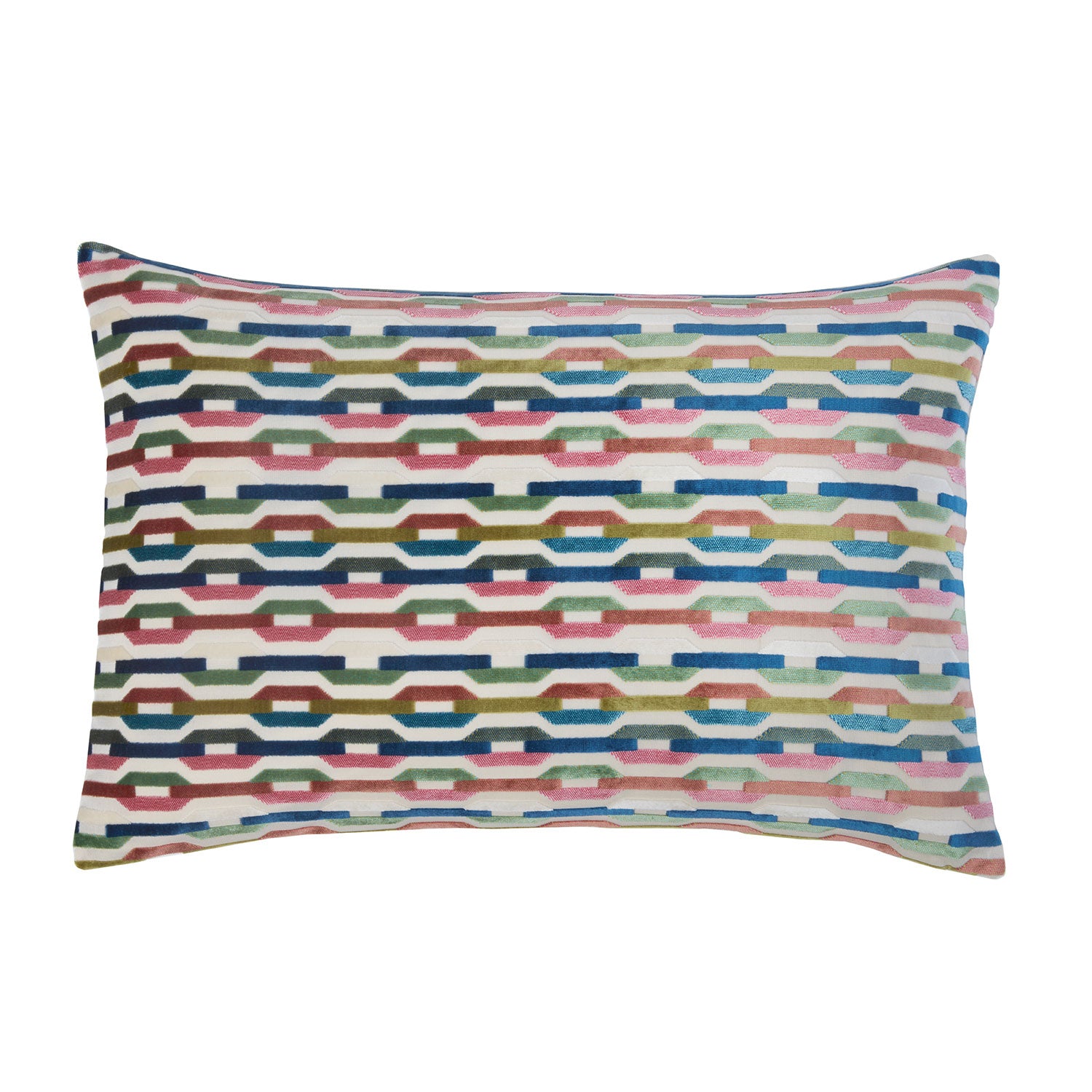 Santorini Multi Cut Velvet Boudoir Cushion (40cm x 60cm) Julian