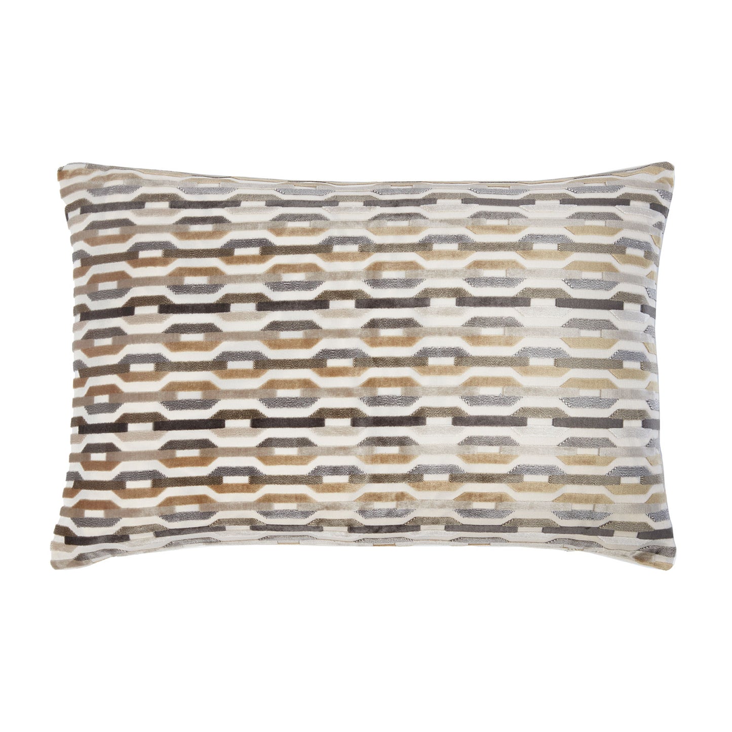 Santorini Ochre Cut Velvet Boudoir Cushion (40cm x 60cm)