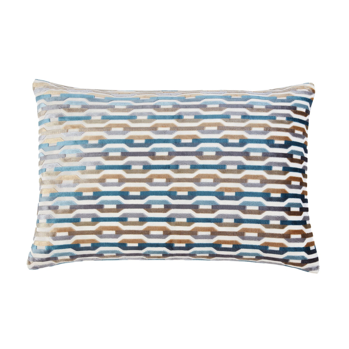 Santorini Teal Cut Velvet Boudoir Cushion (40cm x 60cm)