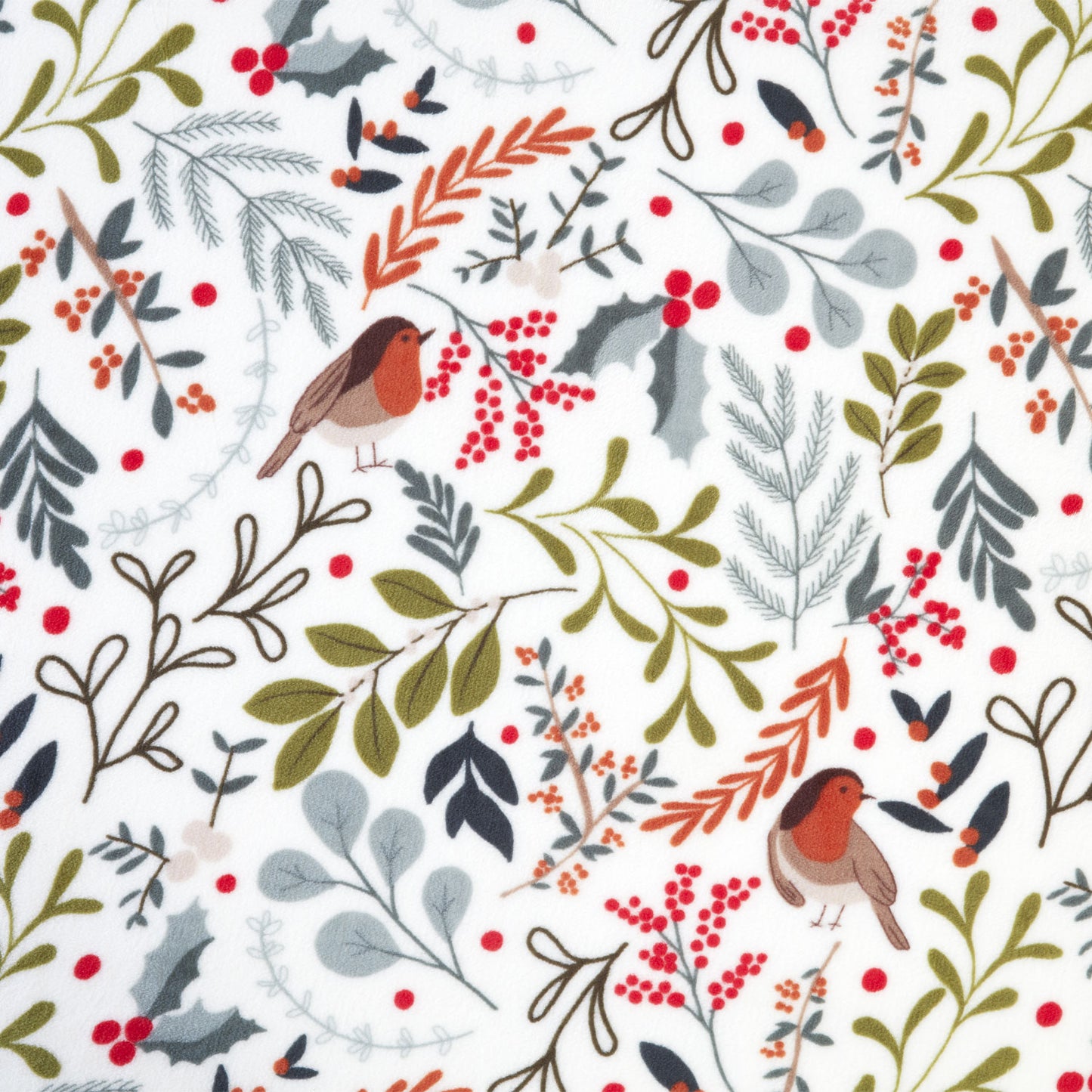 Scandi Robin Printed Fleece Throw (130cm x 150cm)