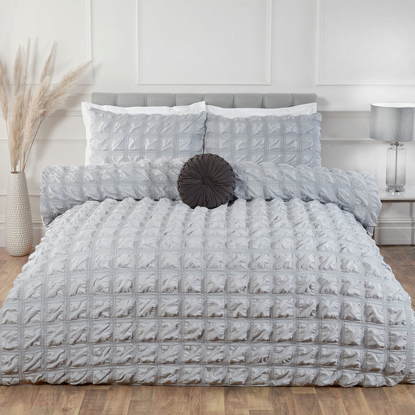 Sheraton Grey Supersoft Seersucker Duvet Set Julian Charles Home