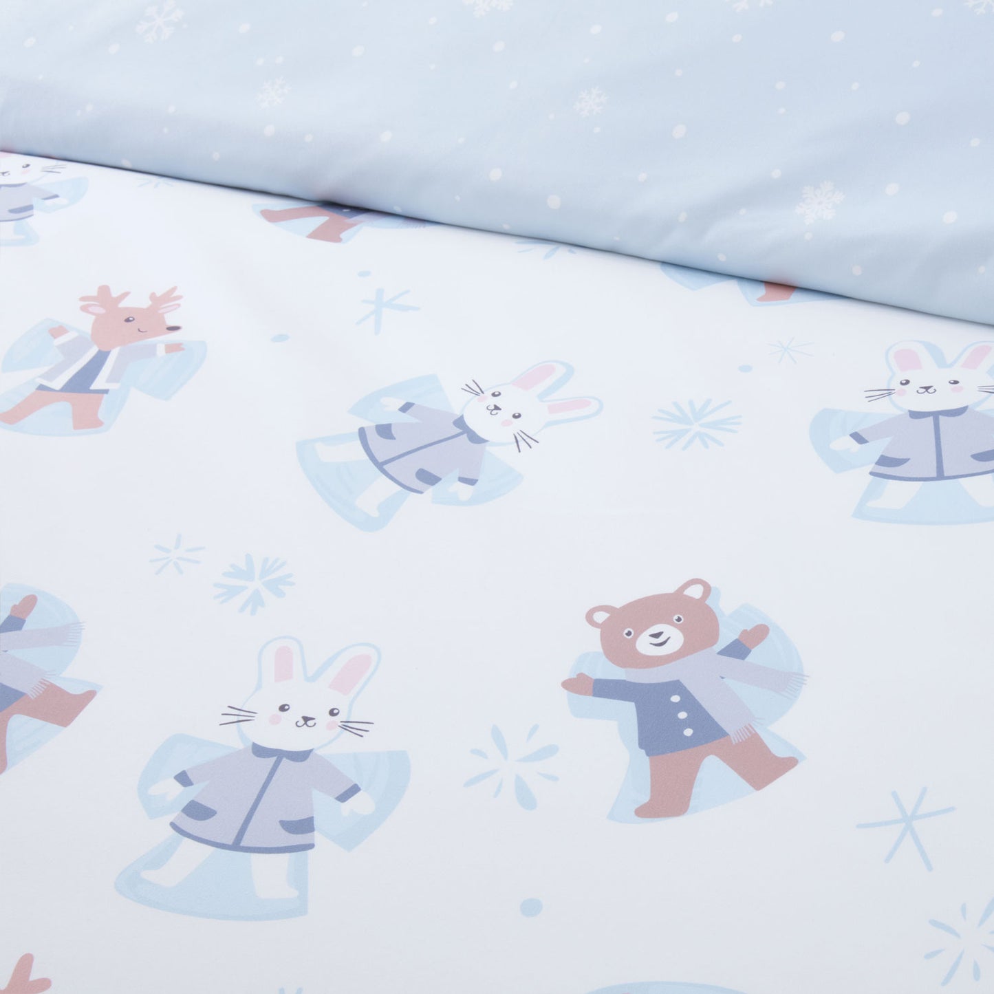 Snow Angel Friends White Reversible Duvet Set