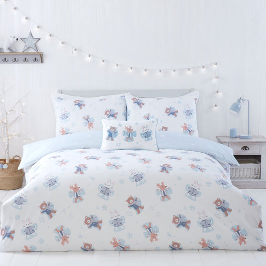 Snow Angel Friends White Reversible Duvet Set