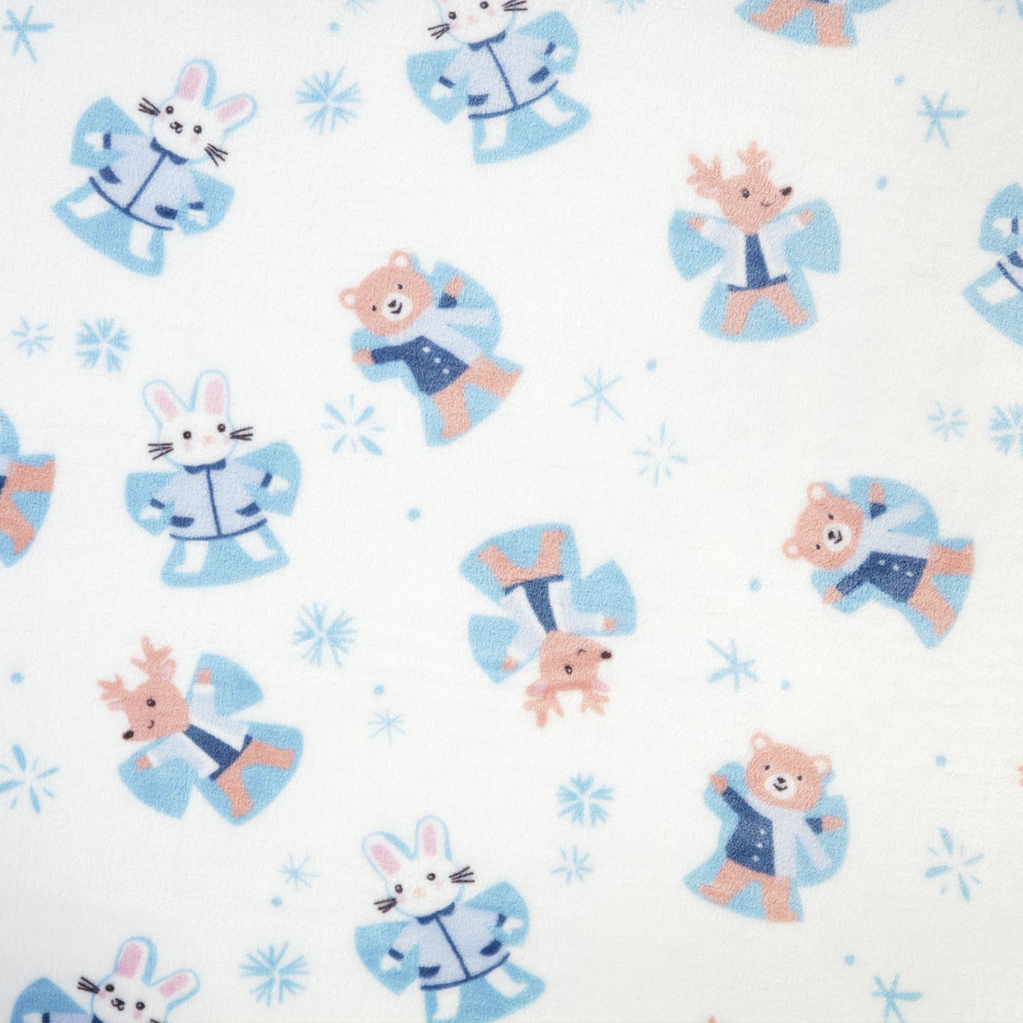 Snow Angel Friends White Printed Fleece Throw (130cm x 150cm)