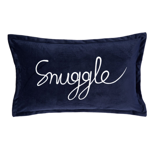 Snuggle Navy Blue Velvet Cushion (30cm x 50cm)