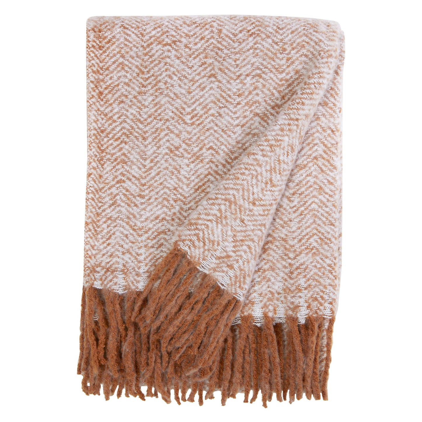 Sofia Burnt Orange Tassel Edge Throw (130cm x 180cm)