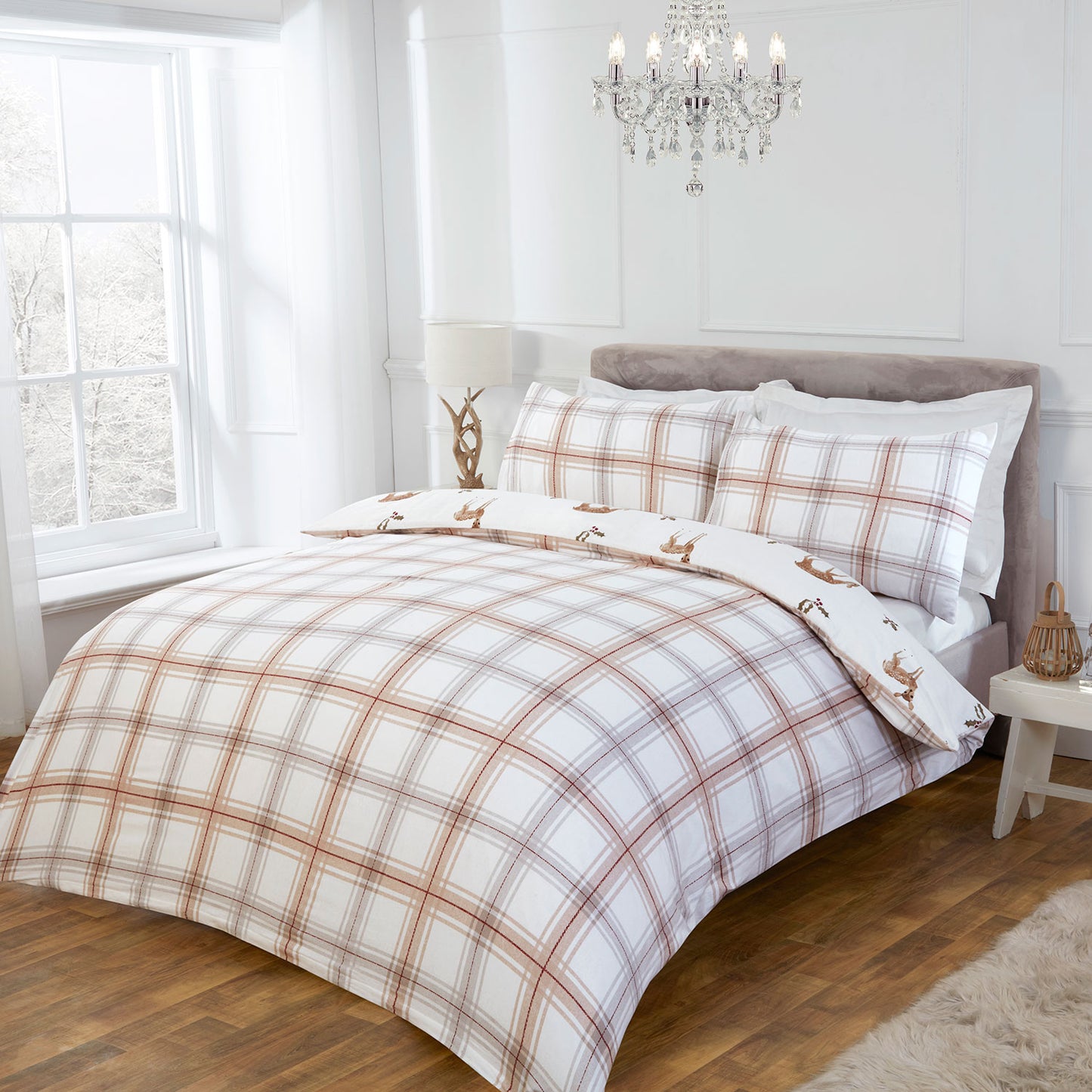Stag & Deer Natural Brushed Cotton Duvet Set