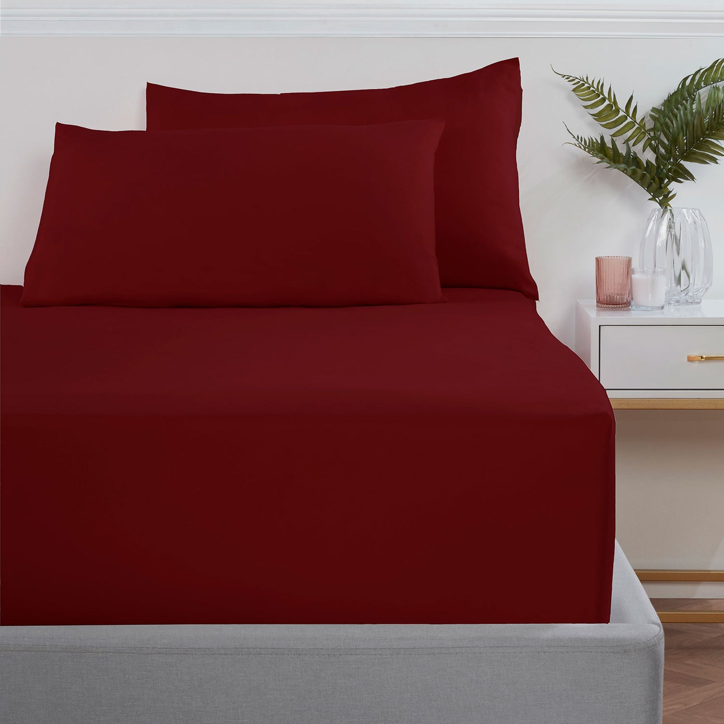 Red Super Soft Easycare Extra Deep (40cm) Fitted Sheet