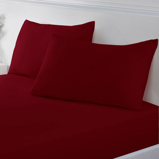 Red Super Soft Easycare Housewife Pillowcase Pair