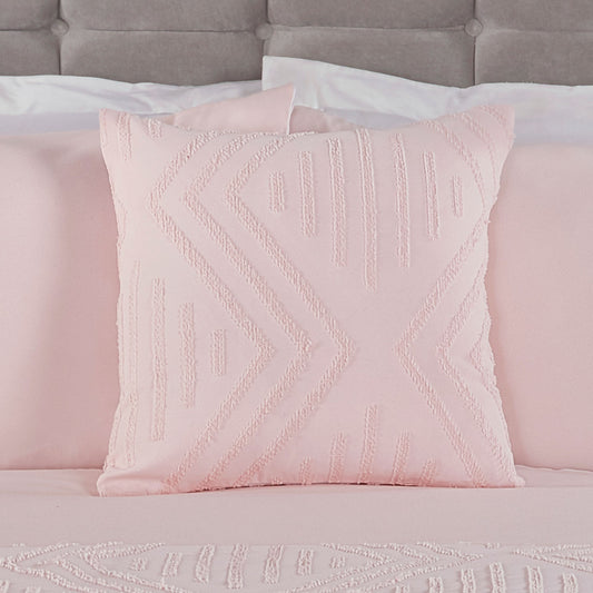 Taylor Tufted Blush Pink Filled Cushion (43cm x 43cm)
