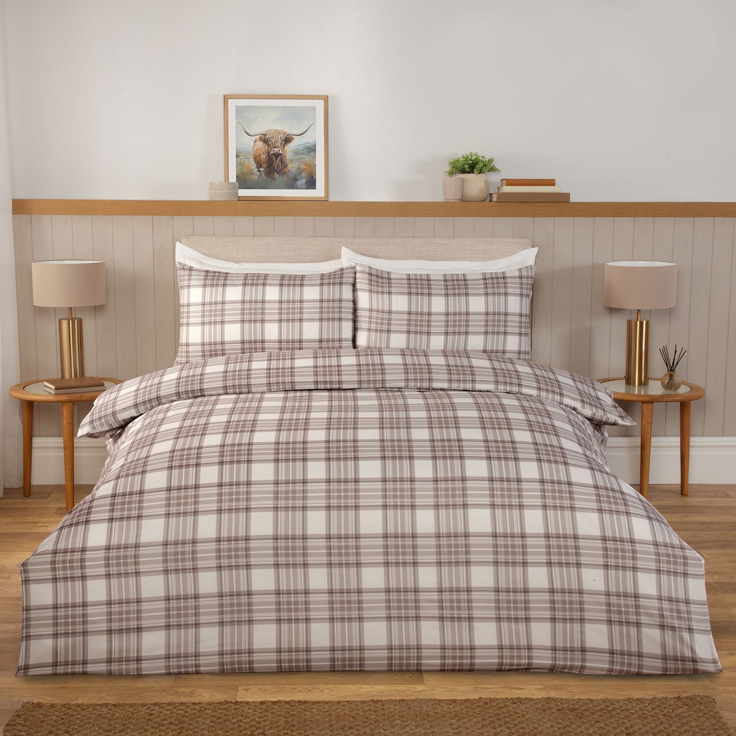 Taylor Check Natural Super Soft Duvet Set