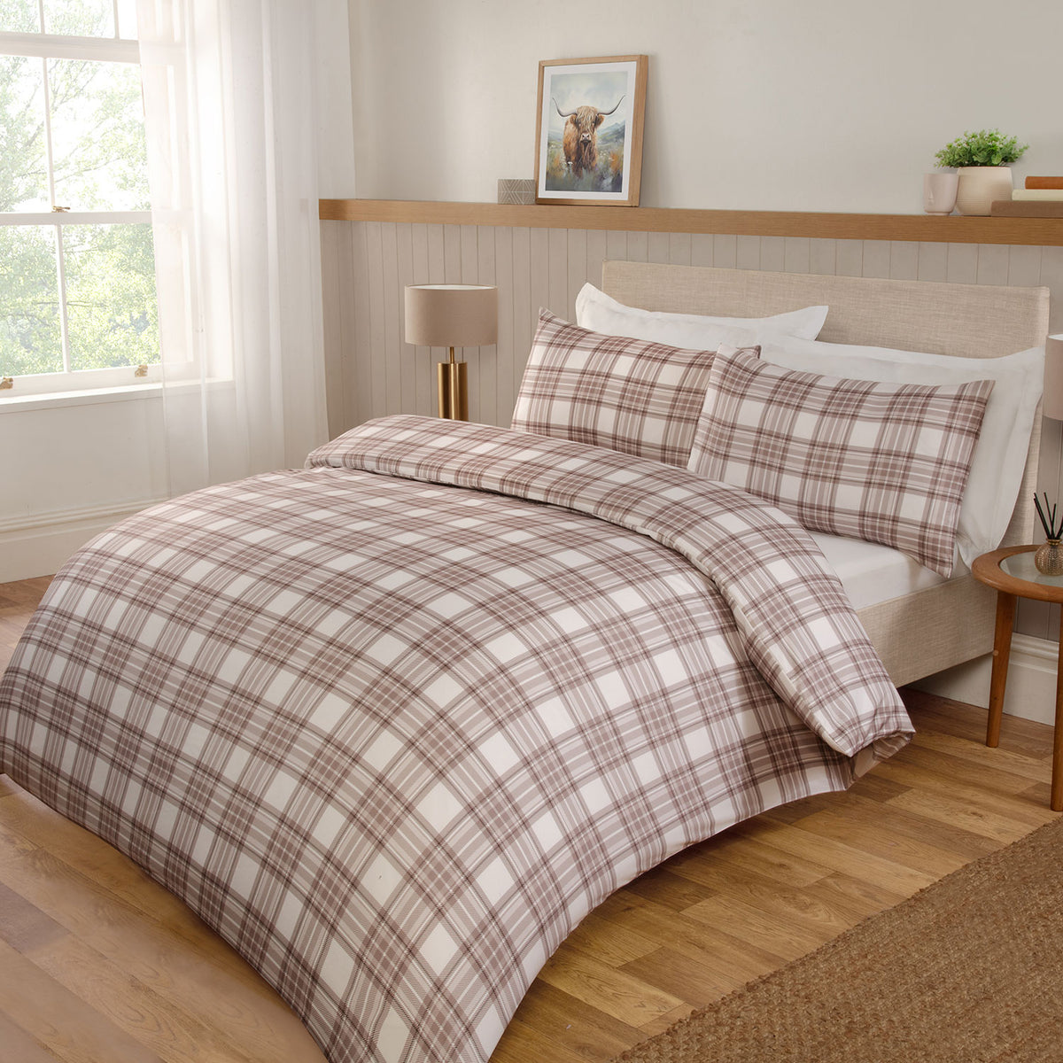Taylor Check Natural Super Soft Duvet Set