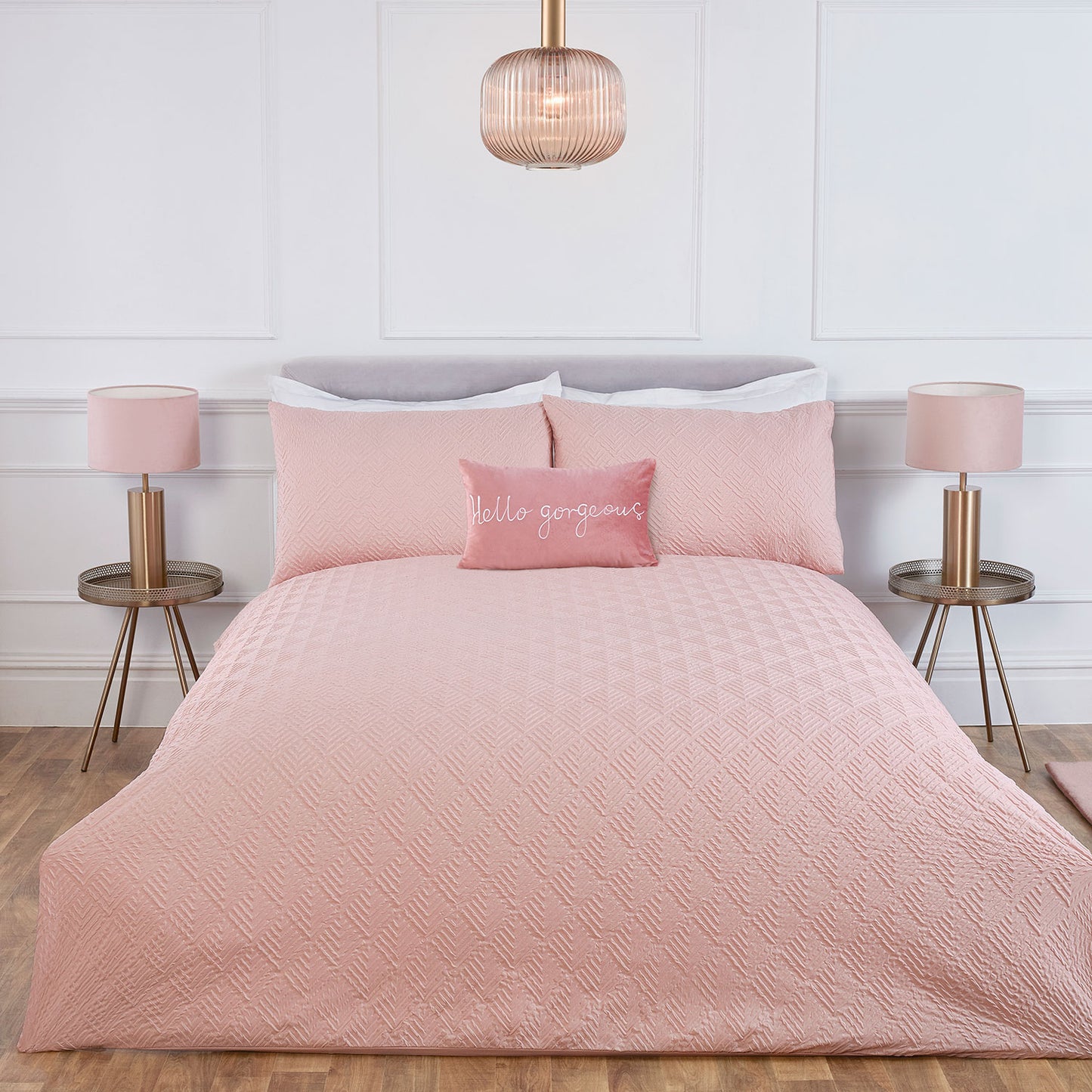 Verve Blush 3D Chevron Super Soft Duvet Set