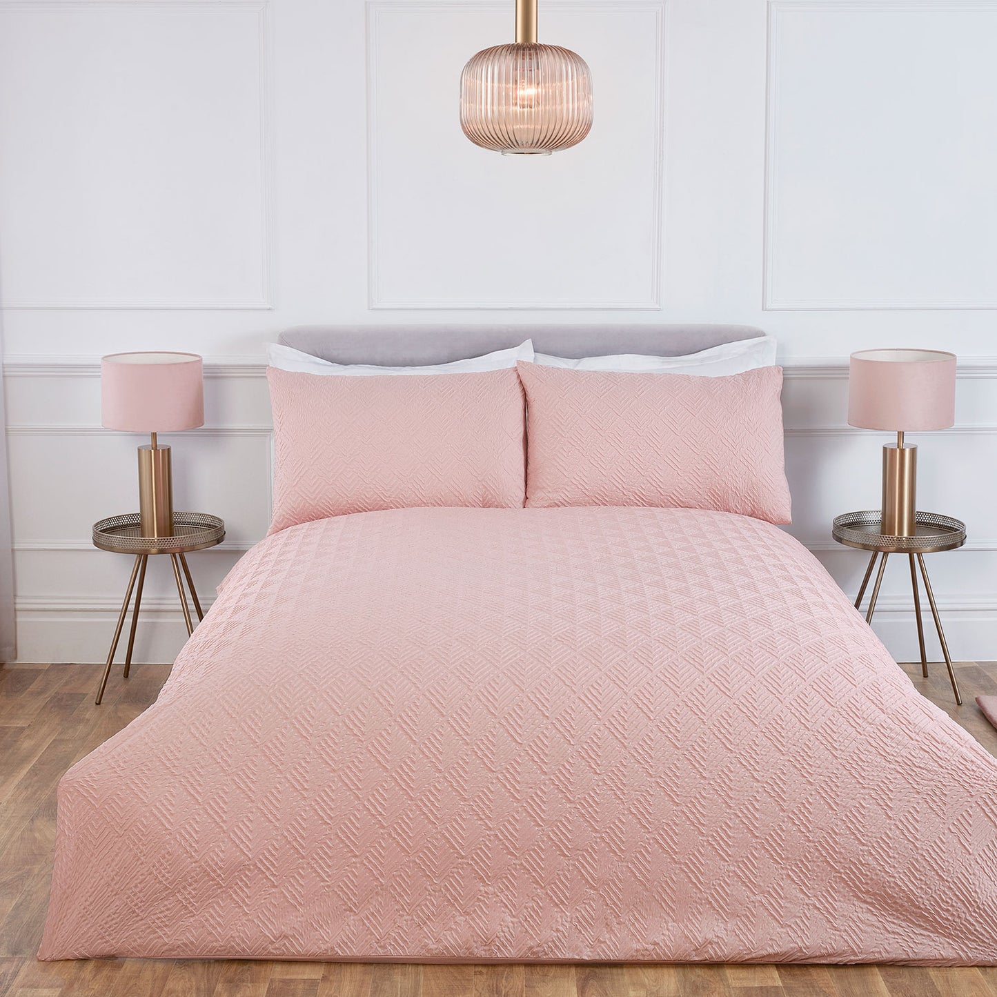 Verve Blush 3D Chevron Super Soft Duvet Set