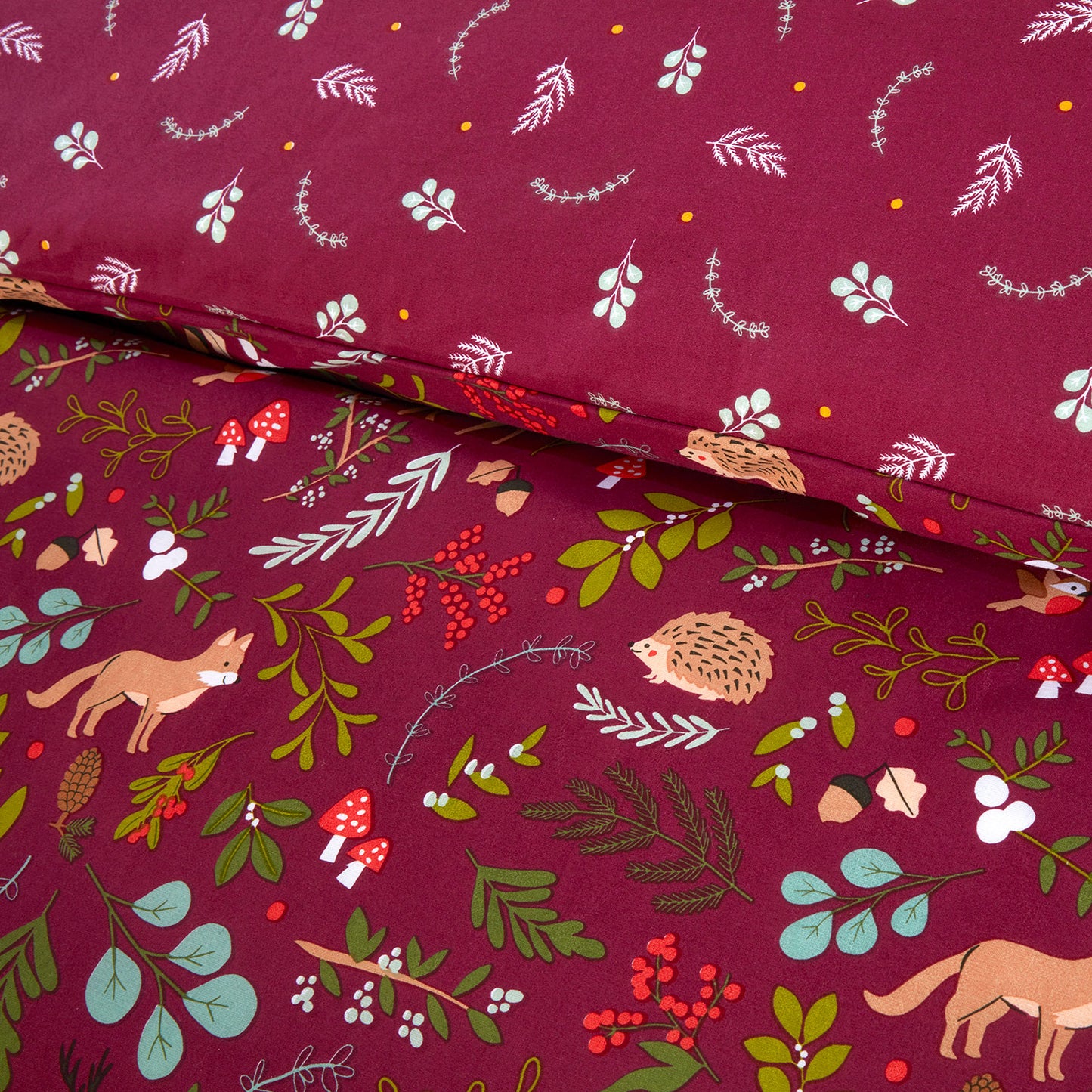 Woodland Tales Claret Super Soft Duvet Set