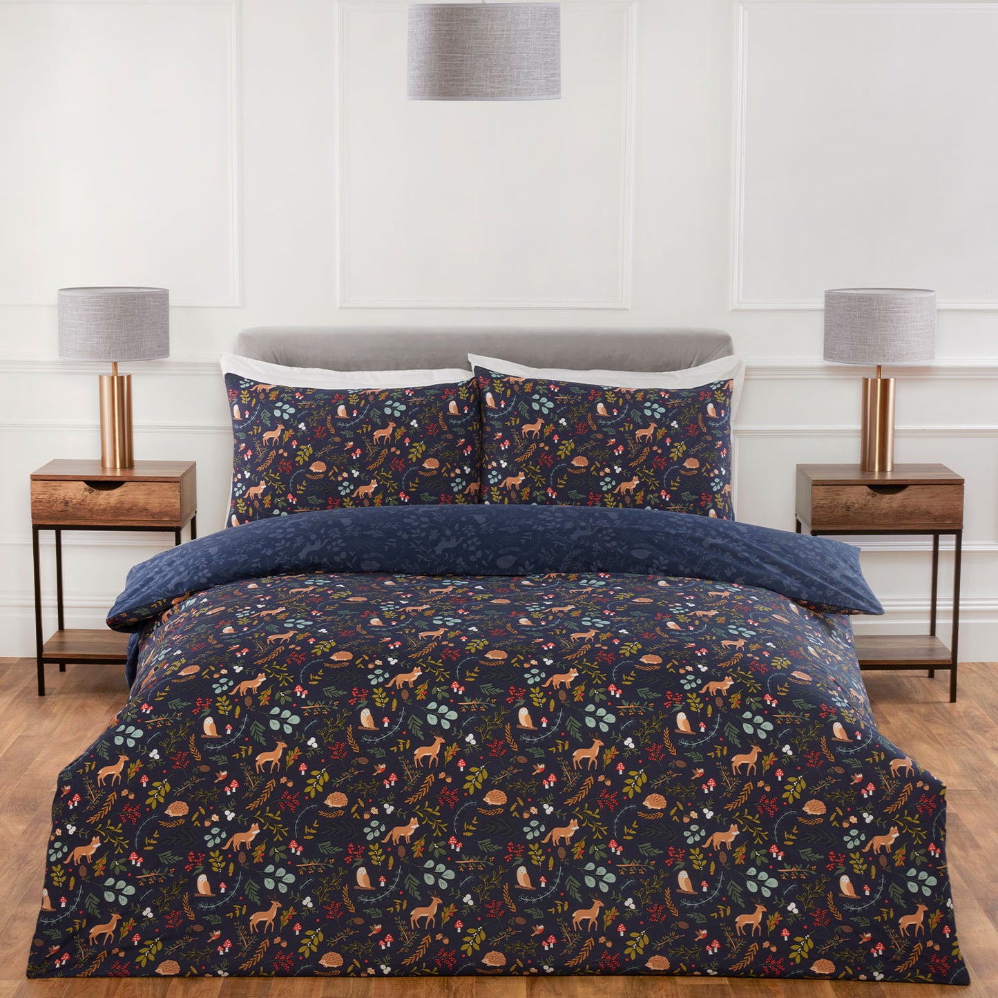 Woodland Navy Forest Friends Reversible Duvet Set