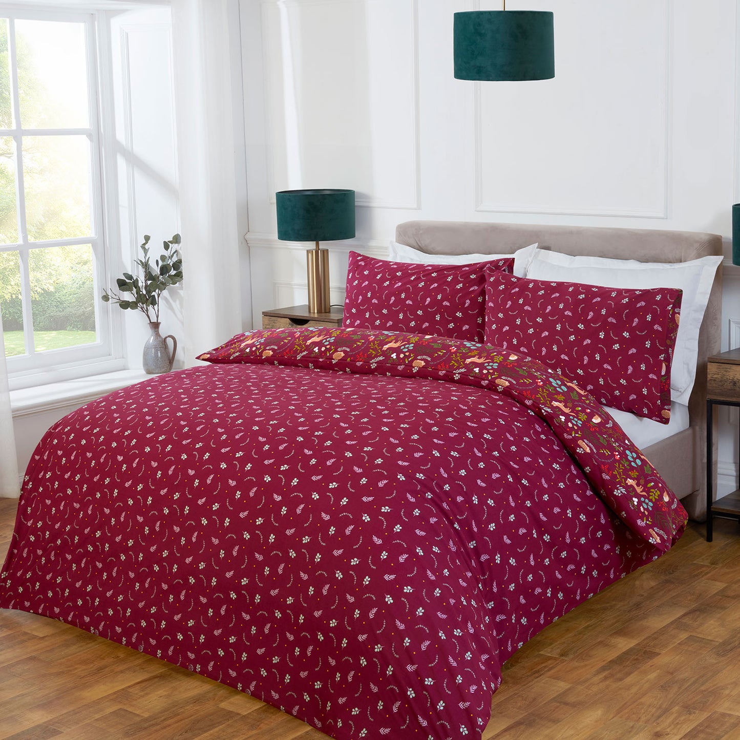 Woodland Tales Claret Super Soft Duvet Set