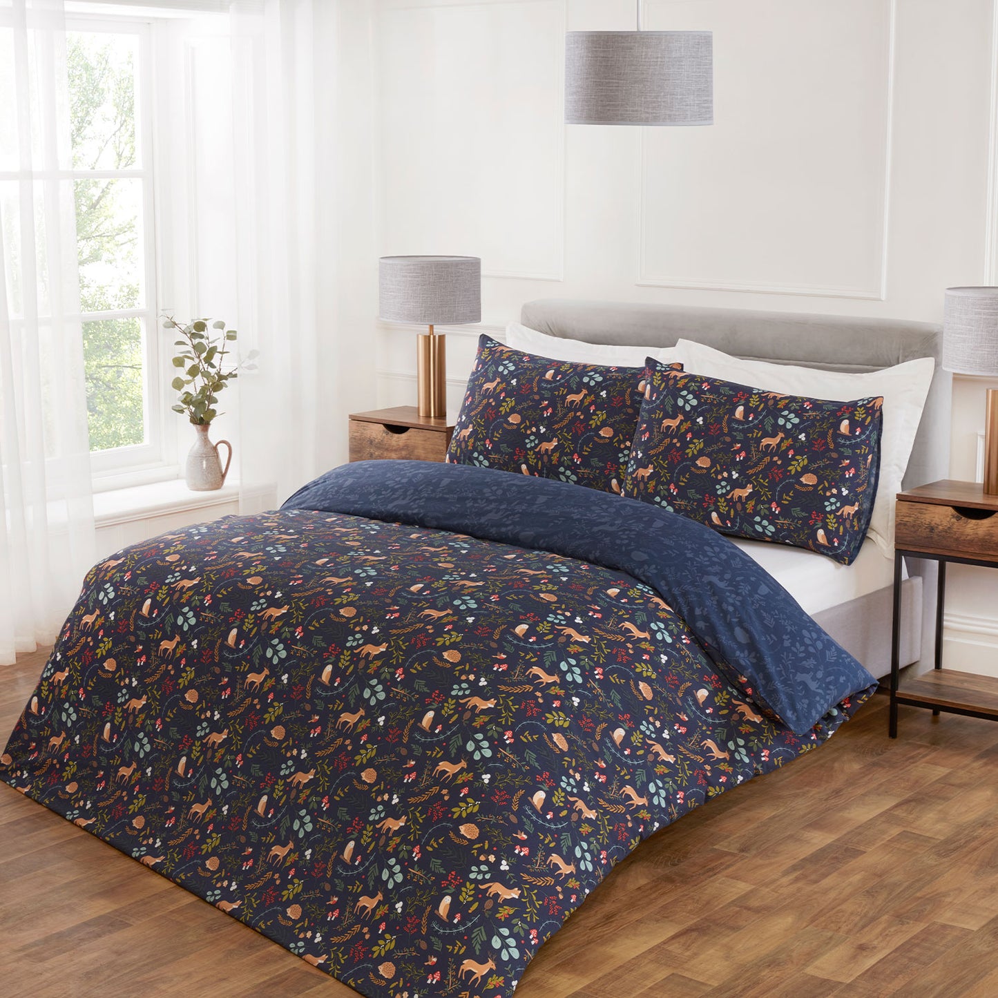 Woodland Navy Forest Friends Reversible Duvet Set