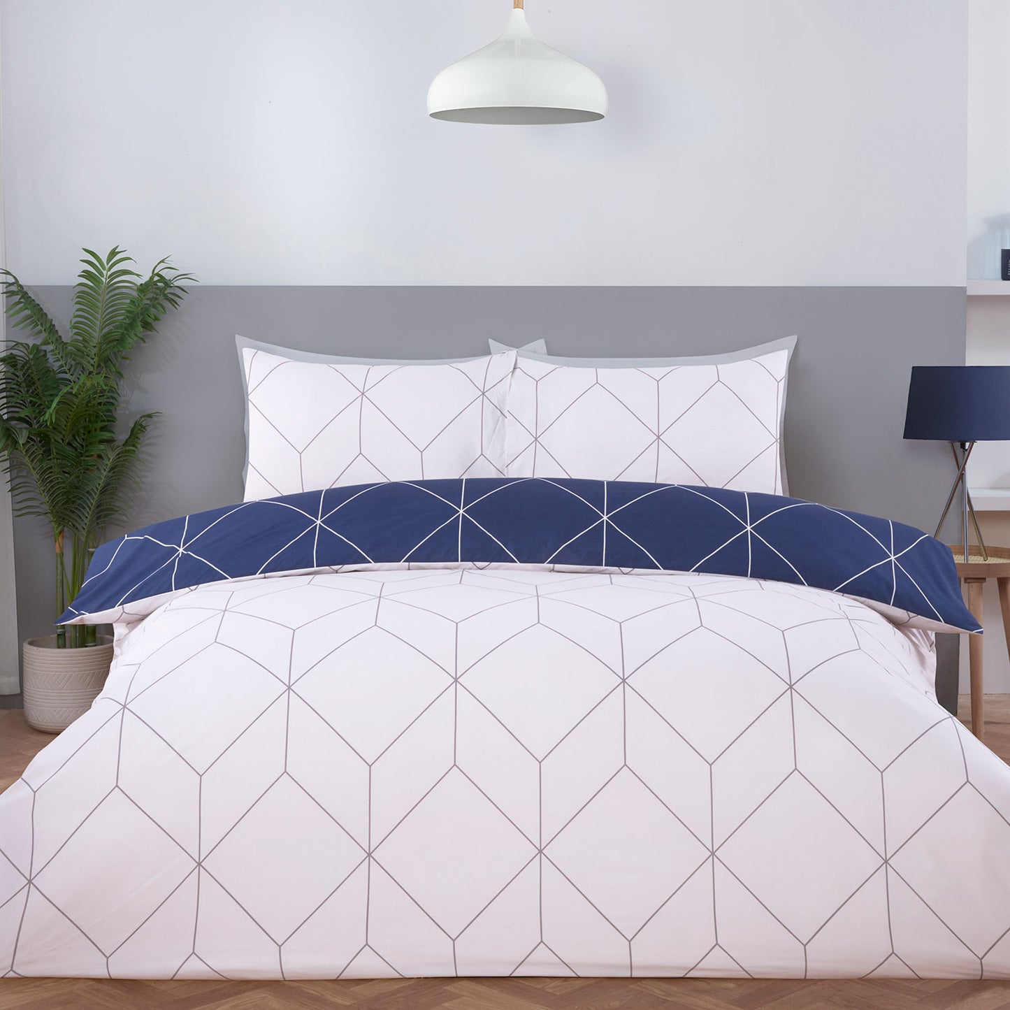 Zen Navy Geo Duvet Set
