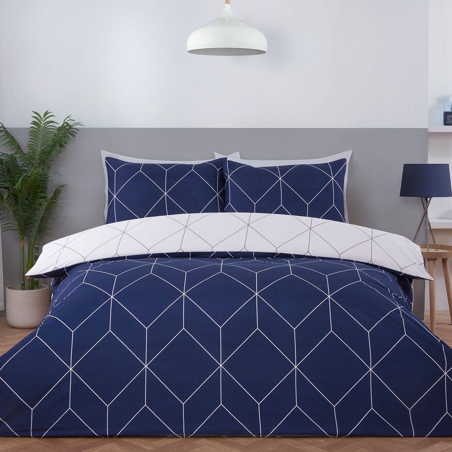Zen Navy Geo Duvet Set