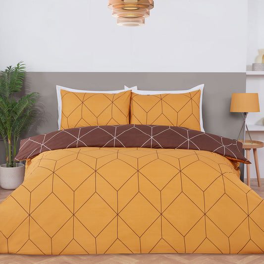 Zen Ochre Geo Duvet Set