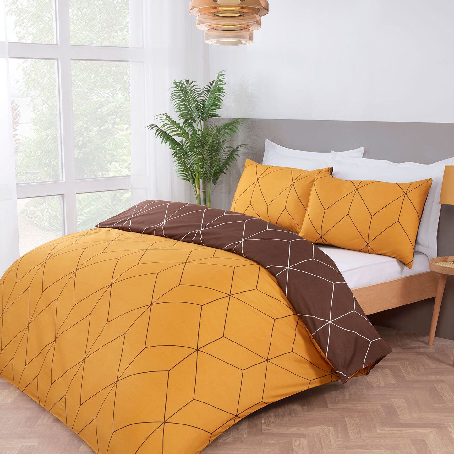 Zen Ochre Geo Duvet Set