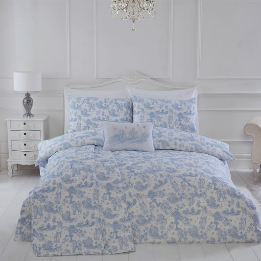 Toile Blue 100% Cotton Duvet Set