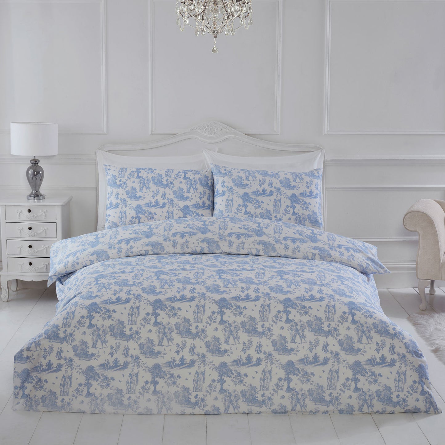 Toile Blue 100% Cotton Duvet Set