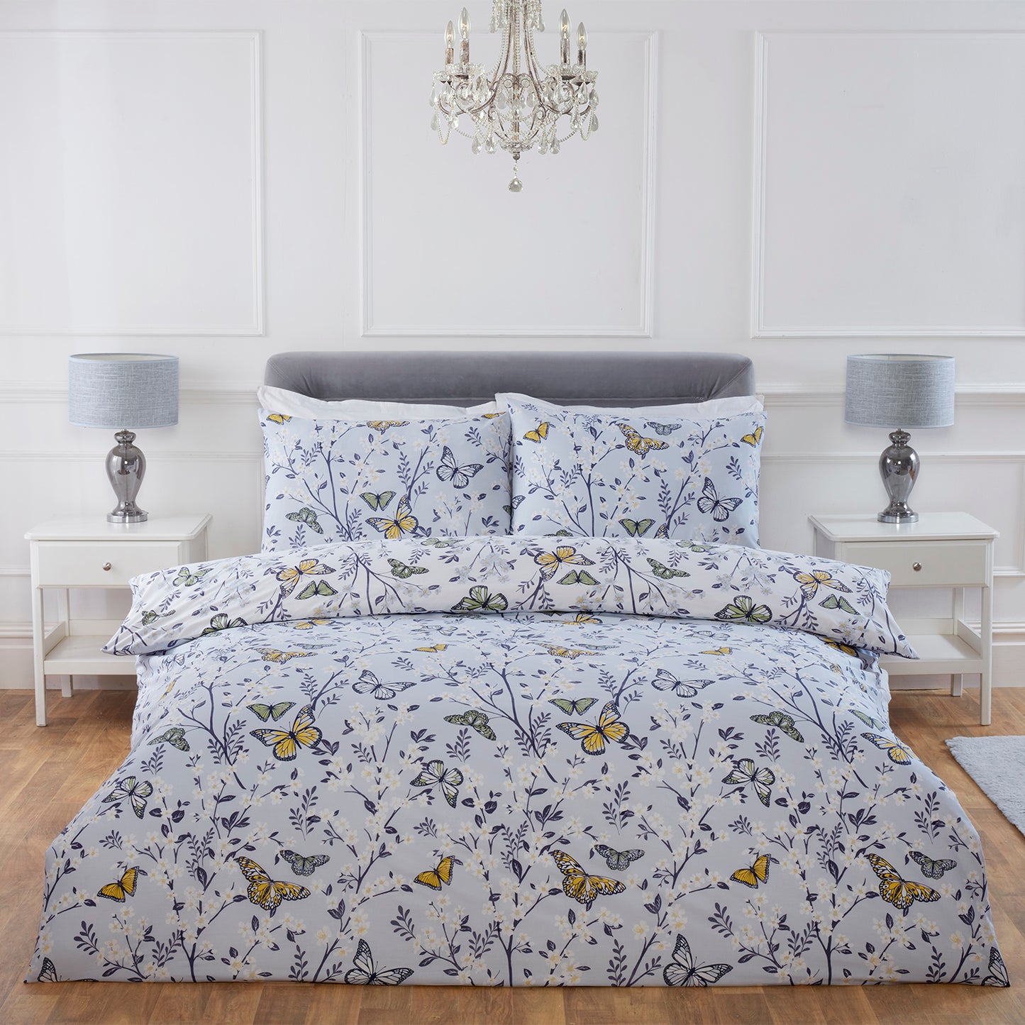 Butterfly Blue Reversible Duvet Set