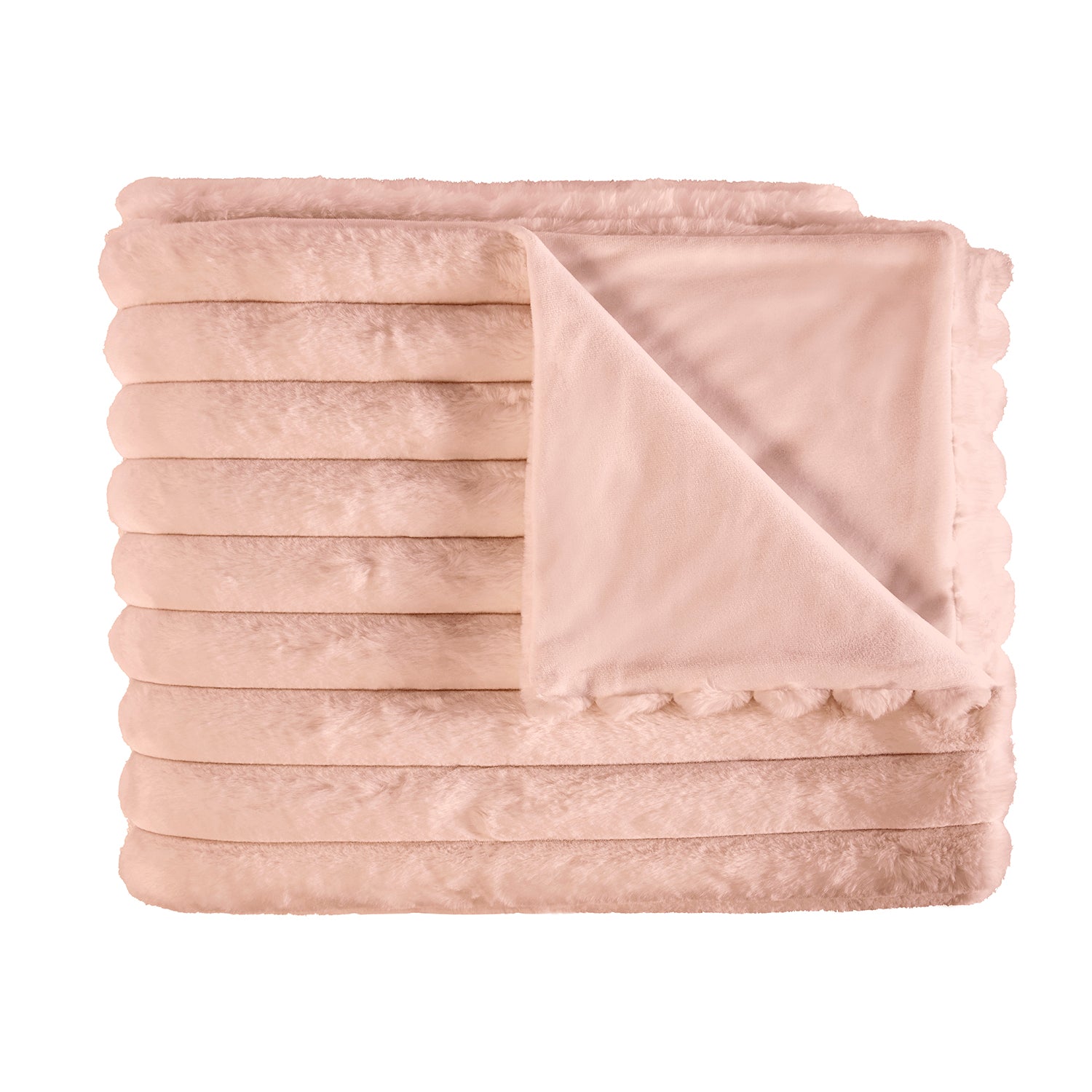 RRL LIMITED EDITION ≪FAIRMONT BLANKET≫ Fairmont Blush Luxury Faux Fur Throw (130cm x 200cm) | Julian Charles