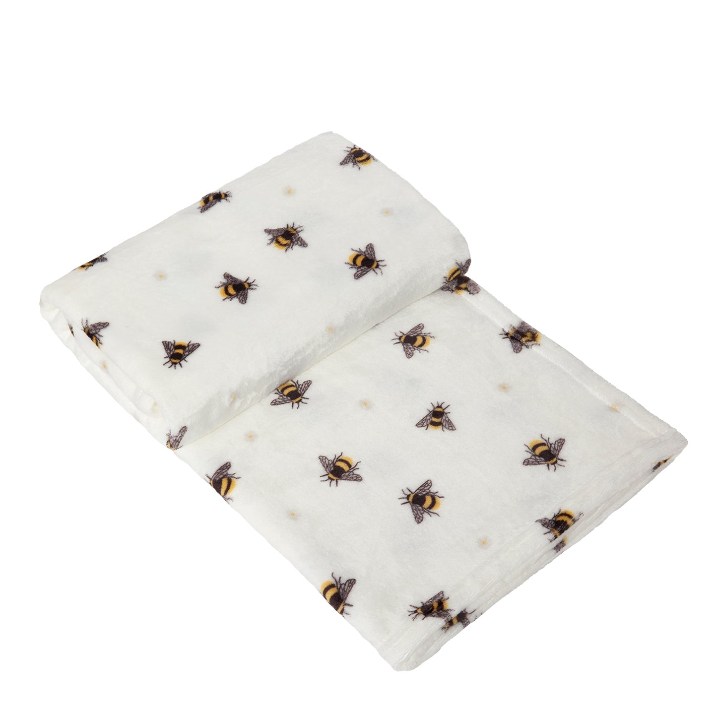 Daisy Bee White Fleece Throw (130cm x 150cm)