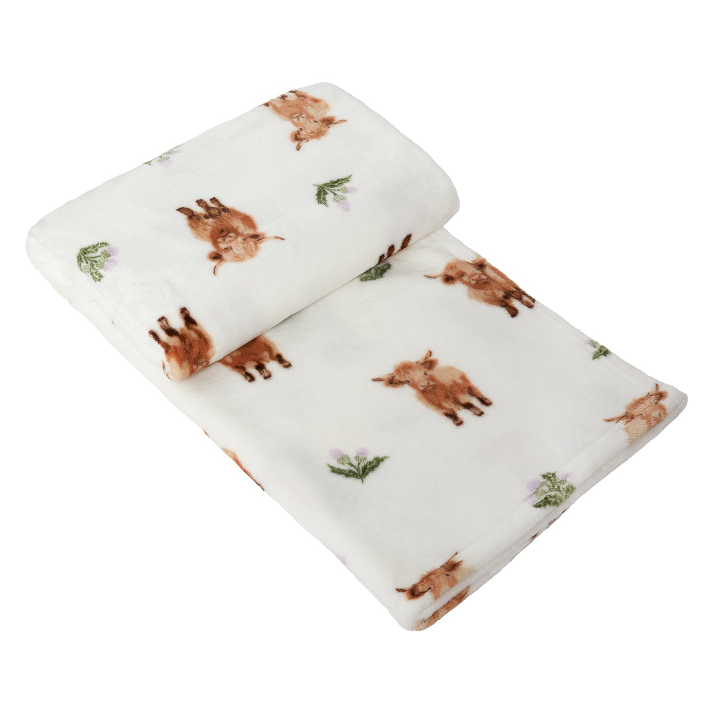 Hattie Highland Cow Fleece Throw (130cm x 150cm)