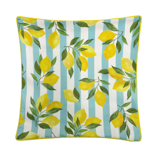 Summer Lemons Canvas Outdoor Cushion (43cm x 43cm)