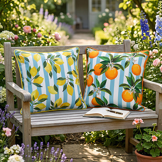 Summer Oranges Canvas Outdoor Cushion (43cm x 43cm)