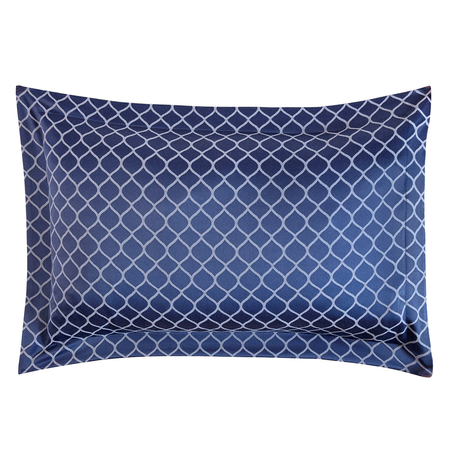 Othello Denim Blue Jacquard Oxford Pillowcase Pair