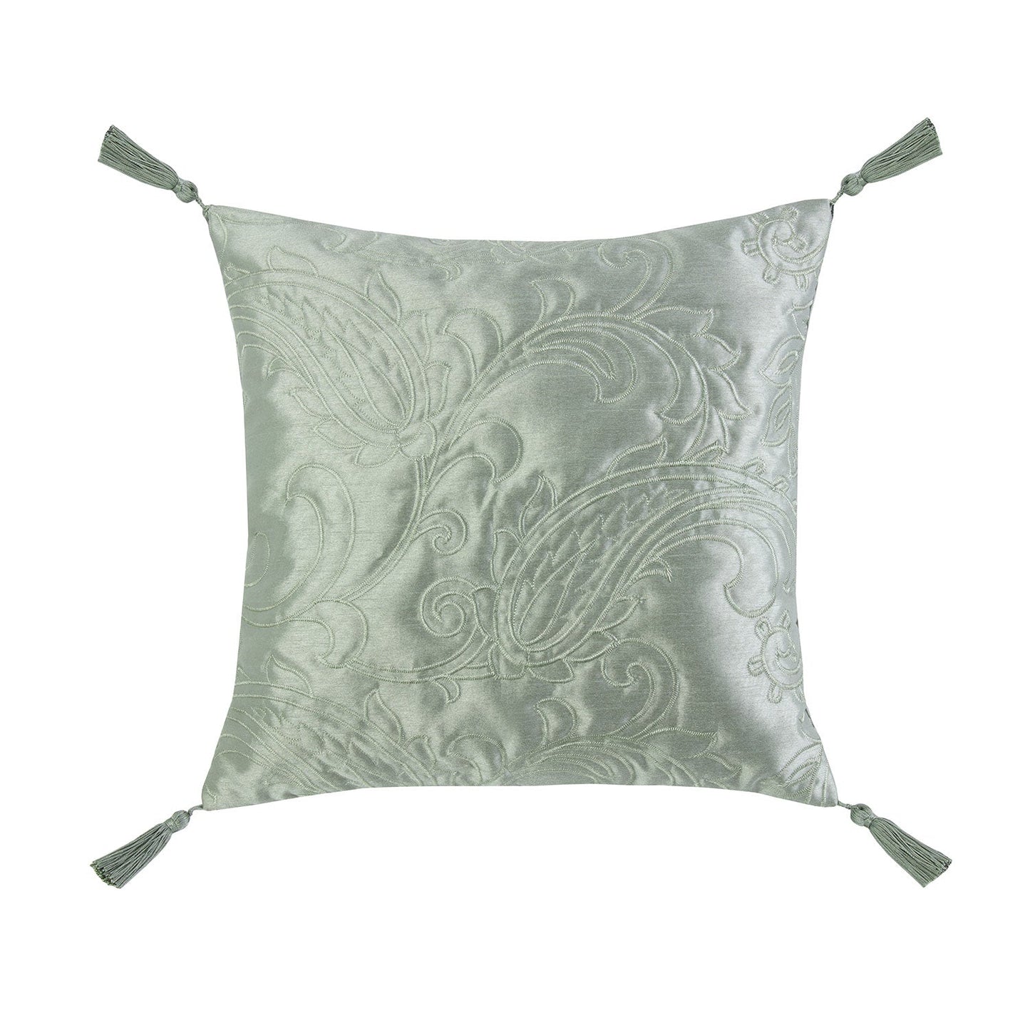 Paisley Soft Green Luxury Jacquard 6 Piece Bedding Bundle
