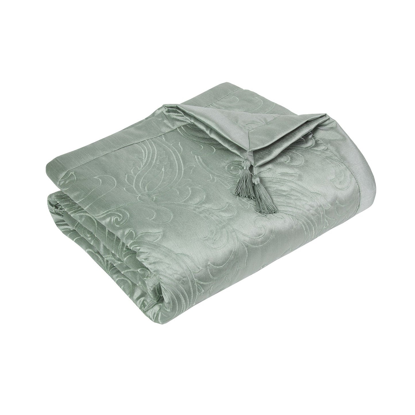 Paisley Soft Green Luxury Jacquard 6 Piece Bedding Bundle