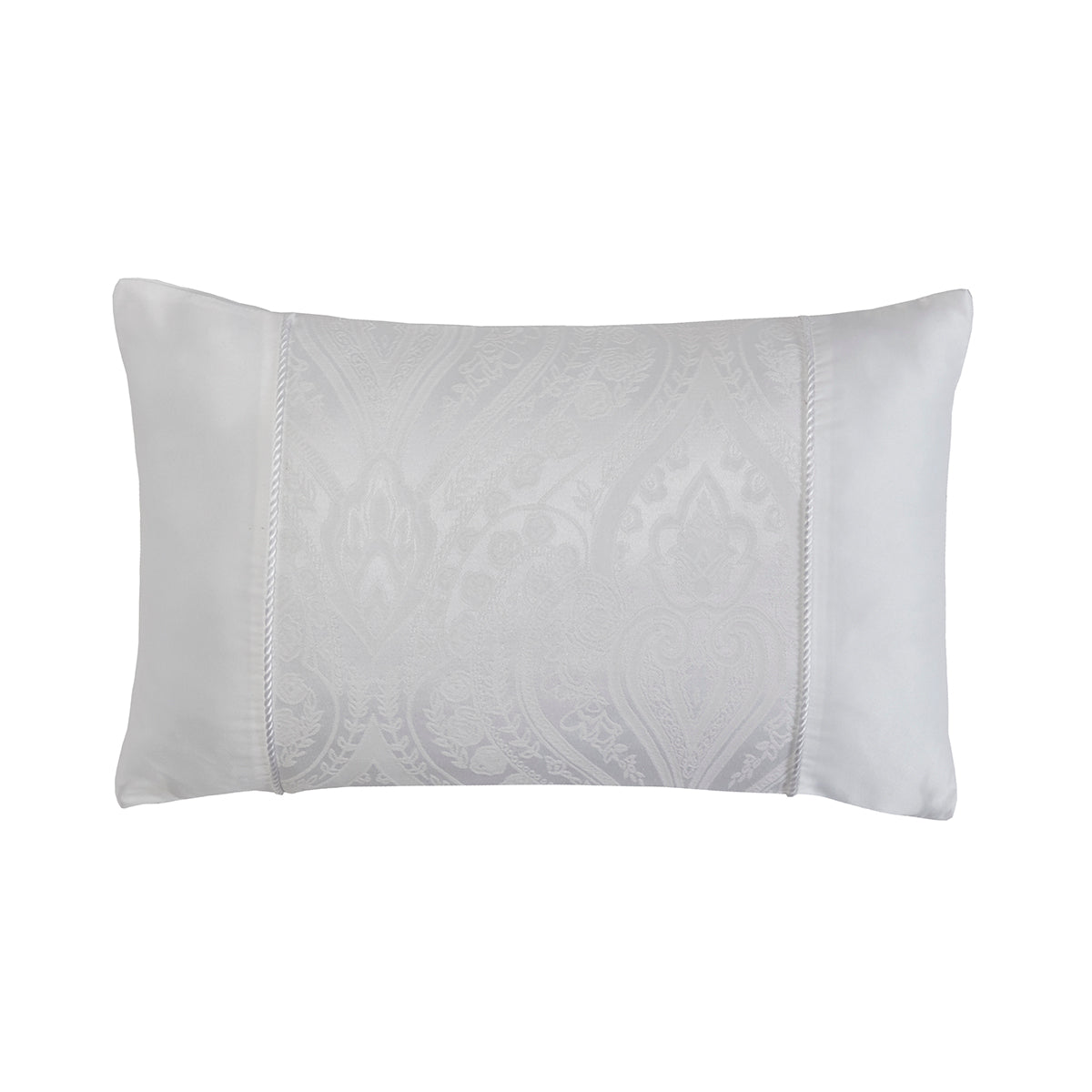 Regency White Rope Detail Jacquard Boudoir Cushion (50cm x 30cm)