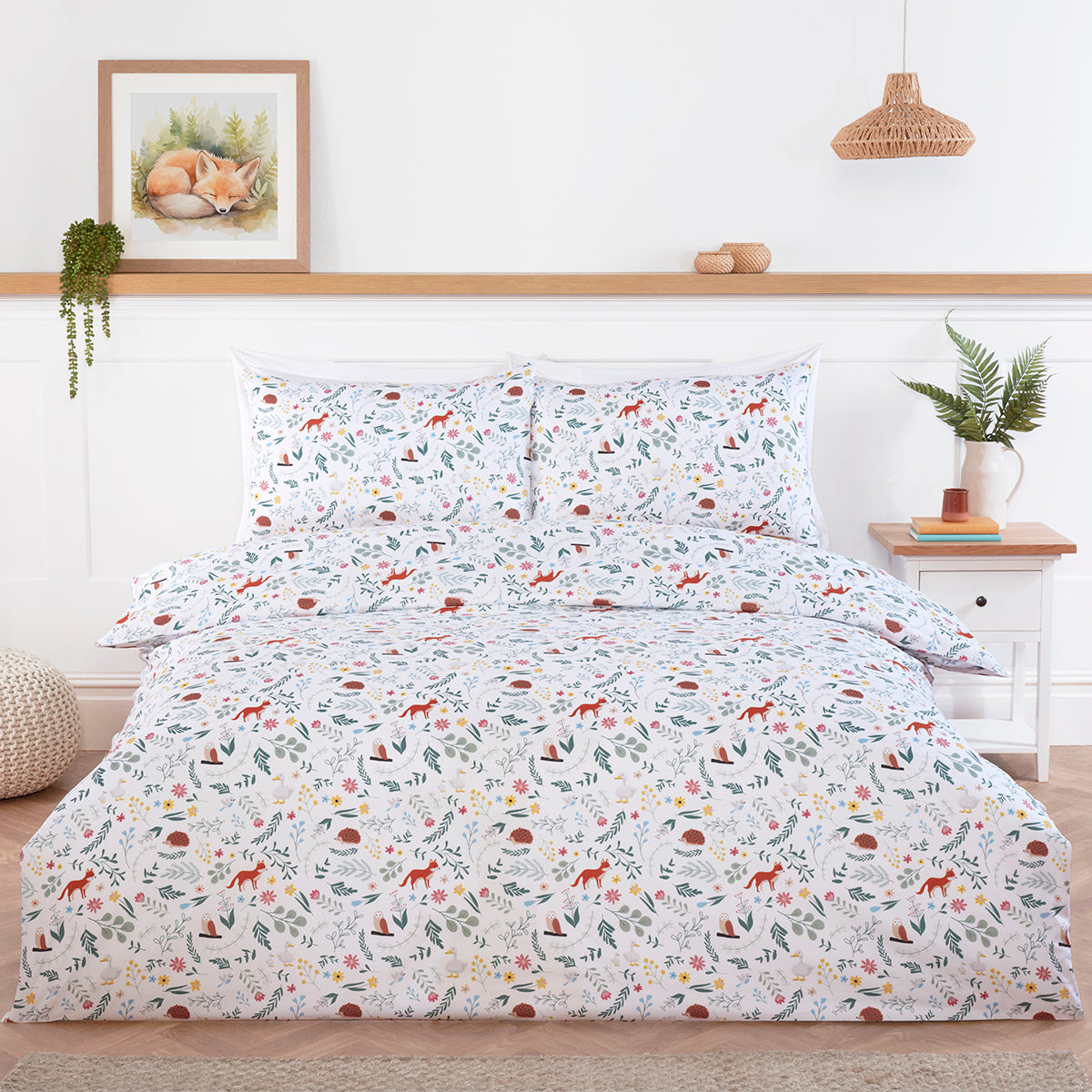 Woodland Tales White Super Soft Duvet Set