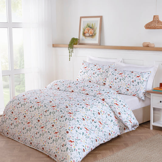Woodland Tales White Super Soft Duvet Set