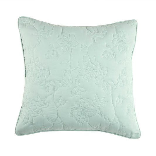 Lottie Soft Green Luxury Quilted Filled Square Cushion