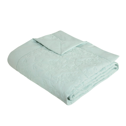 Lottie Soft Green Luxury Quilted Throw