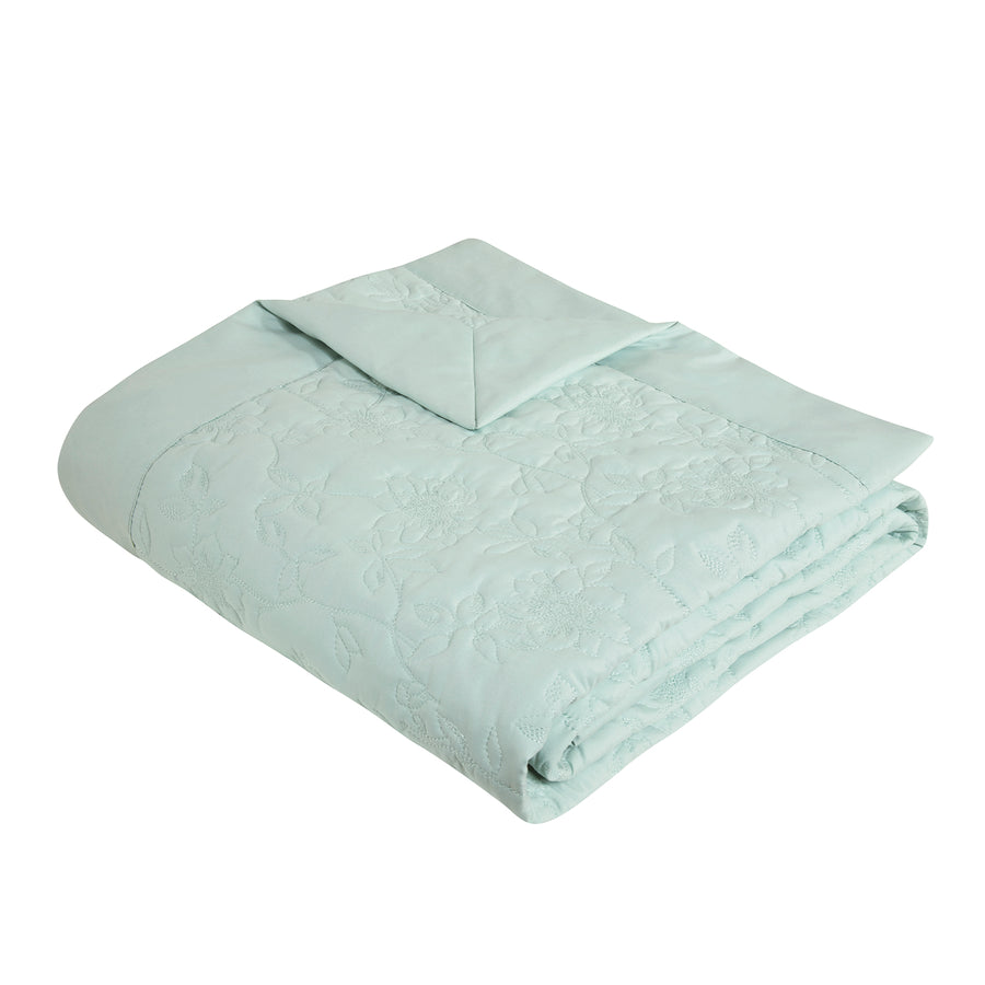 Lottie Soft Green Luxury Quilted Throw