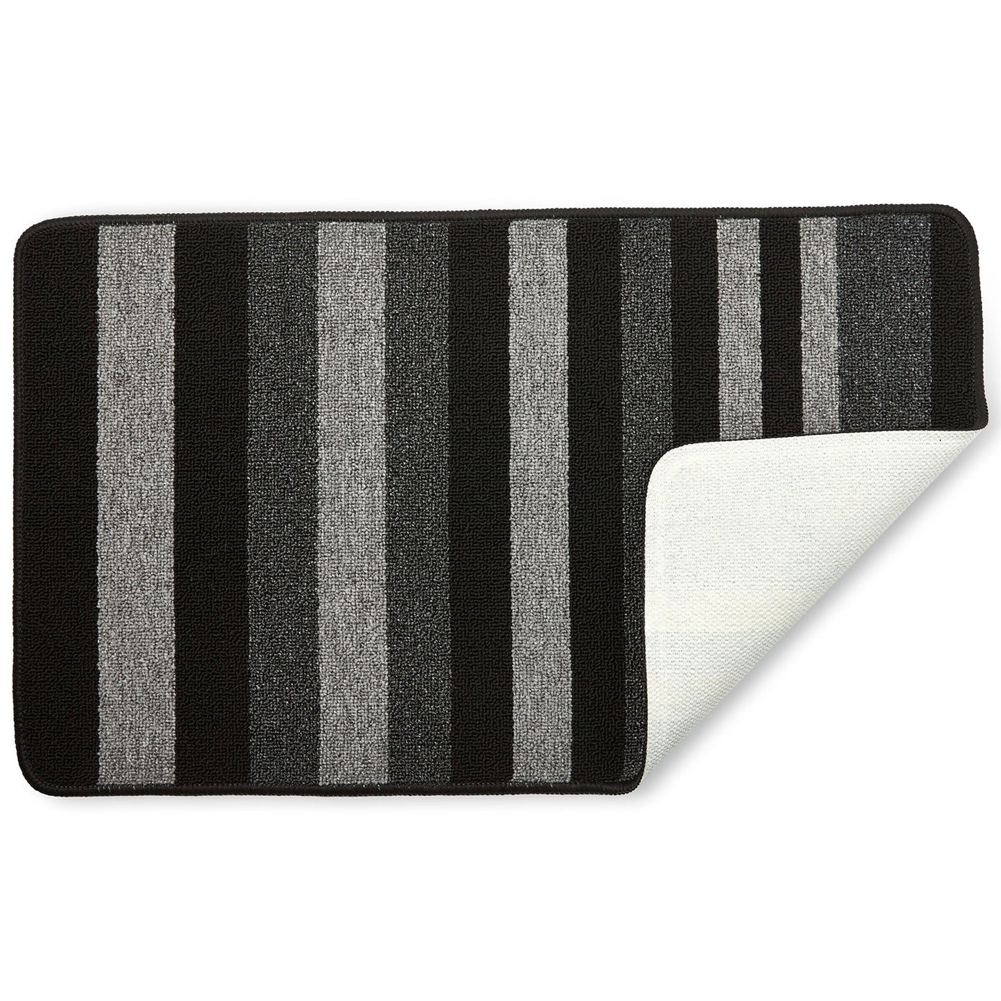 Jersey Contrast Grey Stripe 2 Piece Bath Mat Set