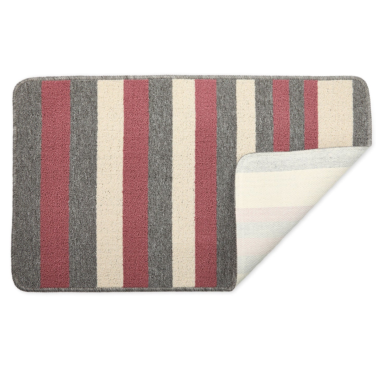 Jersey Contrast Pink Stripe 2 Piece Bath Mat Set