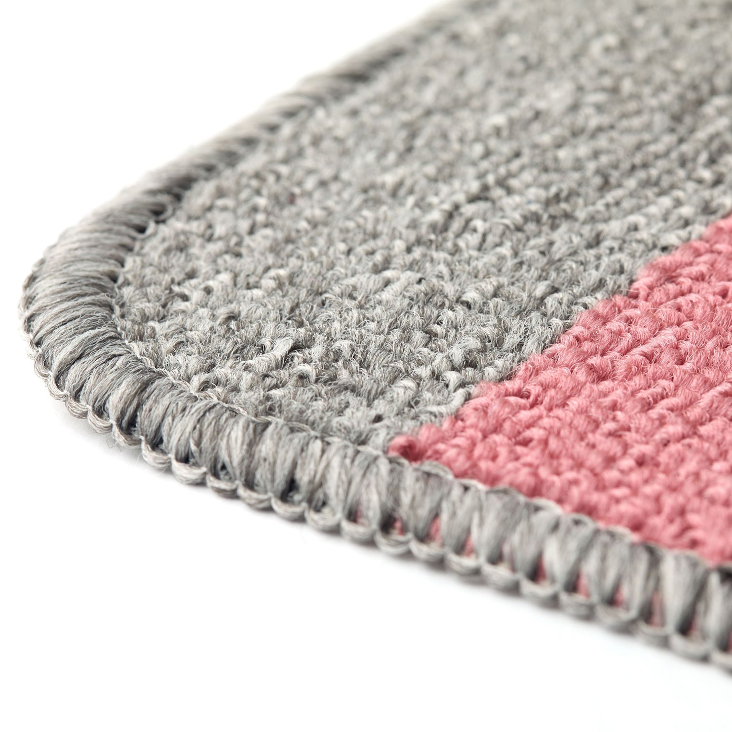 Jersey Contrast Pink Stripe 2 Piece Bath Mat Set